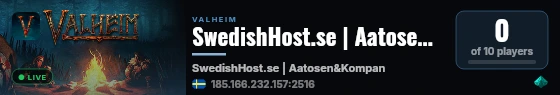 SwedishHost.se | Aatosen&Kompani live status badge