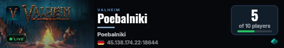 Poebalniki live status badge