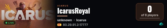 IcarusRoyal live status badge