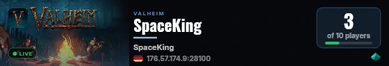 SpaceKing live status badge