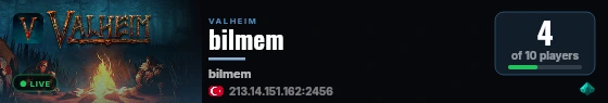 bilmem live status badge
