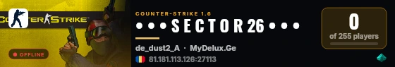 • • • S E C T O R 26 • • • live status badge