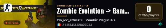 Zombie Evolution -> GameMods-Servers.COM live status badge