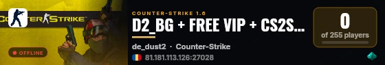 D2_BG + FREE VIP + CS2SKINS live status badge