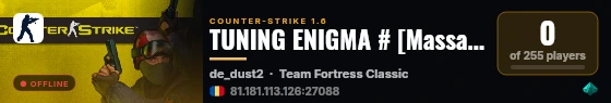 TUNING ENIGMA # [MassacRE <> FragArenA]* PARANORMAL ACTIVITY* live status badge