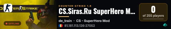 CS.Siras.Ru SuperHero Mod live status badge