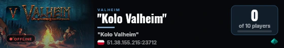 "Kolo Valheim" live status badge
