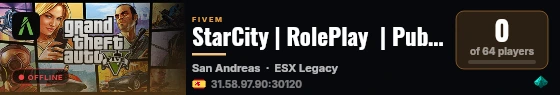 StarCity | RolePlay  | Public | V1 live status badge