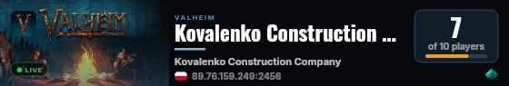 Kovalenko Construction Company live status badge