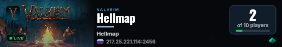 Hellmap live status badge