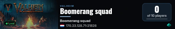 Boomerang squad live status badge