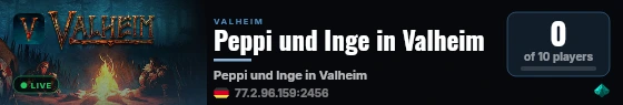 Peppi und Inge in Valheim live status badge