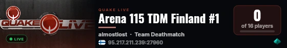 Arena 115 TDM Finland #1 live status badge