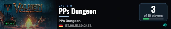 PPs Dungeon live status badge