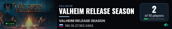 VALHEIM RELEASE SEASON live status badge