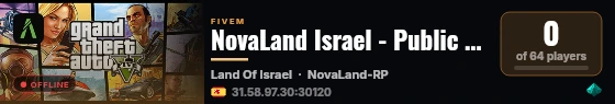 NovaLand Israel - Public RolePlay live status badge
