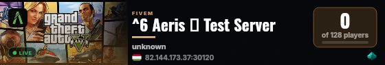 ^6 Aeris ▸ Test Server live status badge
