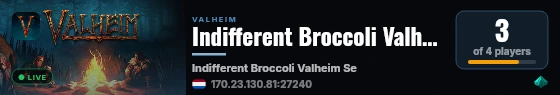Indifferent Broccoli Valheim Server live status badge