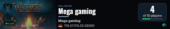 Mega gaming live status badge
