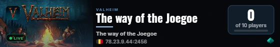 The way of the Joegoe live status badge