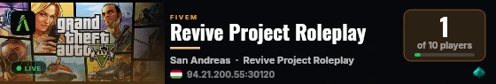 Revive Project Roleplay live status badge