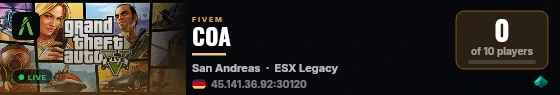 COA | [ESX Legacy] live status badge