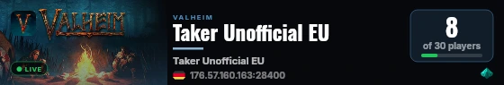Taker Unofficial EU live status badge