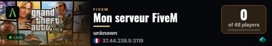 Mon serveur FiveM live status badge