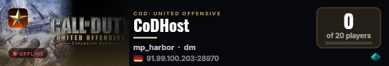CoDHost live status badge