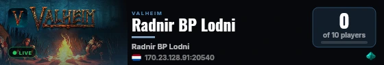 Radnir BP Lodni live status badge