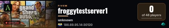 froggytestserver1 live status badge