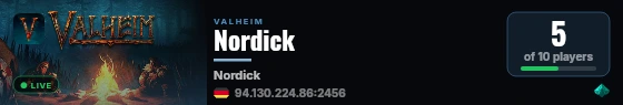 Nordick live status badge