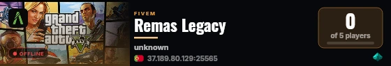 Remas Legacy live status badge