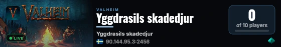 Yggdrasils skadedjur live status badge