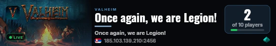 Once again, we are Legion! live status badge