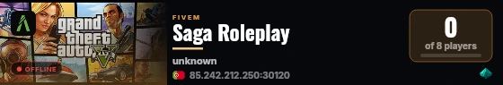 Saga Roleplay live status badge
