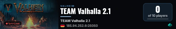 TEAM Valhalla 2.1 live status badge