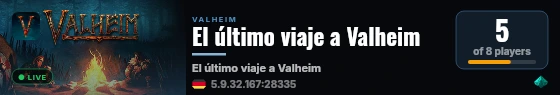 El último viaje a Valheim live status badge