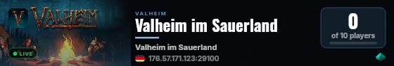 Valheim im Sauerland live status badge