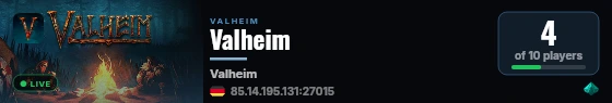 Valheim live status badge