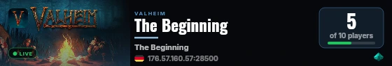 The Beginning live status badge