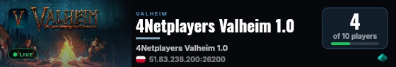 4Netplayers Valheim 1.0 live status badge