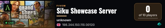 Siku Showcase Server live status badge