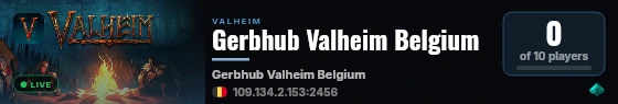 Gerbhub Valheim Belgium live status badge