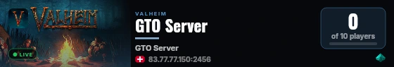 GTO Server live status badge