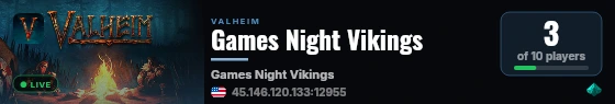Games Night Vikings live status badge