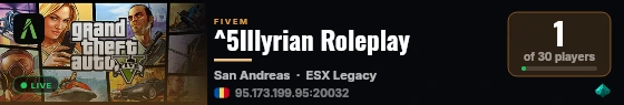 ^5Illyrian Roleplay live status badge