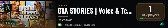 GTA STORIES | Voice & Text-Based live status badge