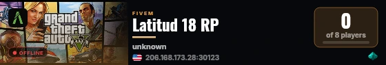 Latitud 18 RP live status badge