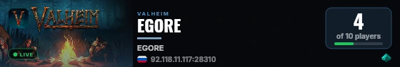 EGORE live status badge